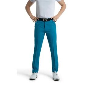 Druids Mens Golf TEAL Blue WEATHER PANTS Flat Front Athletic Size 36x32